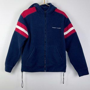 Vintage Y2K Tommy Hilfiger Unisex Full Zip Hooded Fleece Jacket Size: S